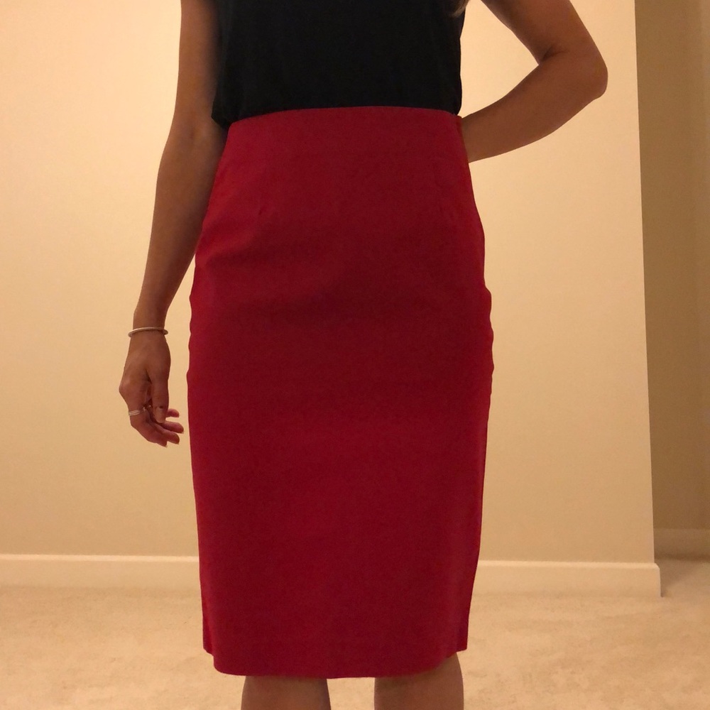 Red pencil skirt